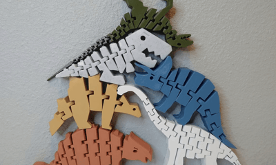 Flexible Dinosaur Toy Set, Sensory Toy, Montessori Toy, 6-Piece Set, 3D Printing, 3D Printing