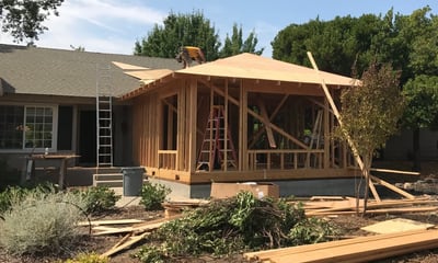 a new home extension being constructed