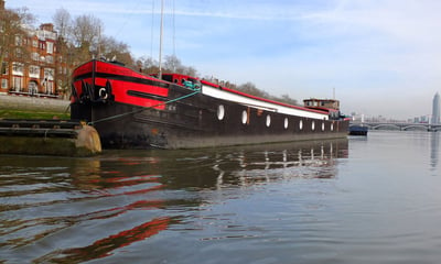 Dutch Barge with portholes in London