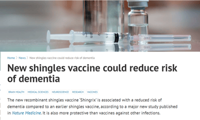Shingles and reducing dementia risk 