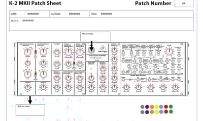 Editable Semi Modular Synth Patch Sheet Behringer K2