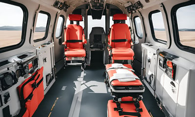 Interior of medical transport aircraft