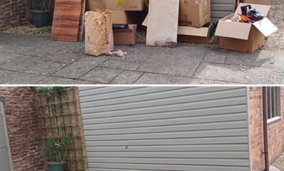 Before and after commercial waste removal in Worcester by Hilton’s