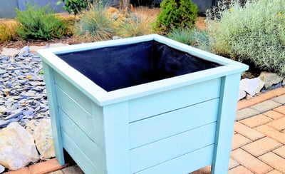 square outdoor planter on legs wooden plant box handmade in UK Custom Size and Colour