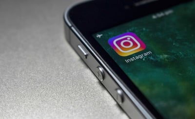  Instagram app icon on smartphone for marketing