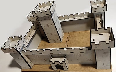 1/100th scale castle to assemble without glue yourself 3D laser