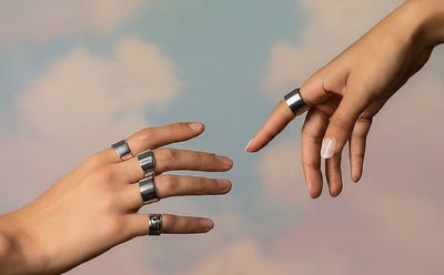 hands reaching for each other