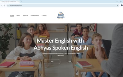 Spoken English coaching website for Abhyas Center in Vijayawada by Suvarna Visions