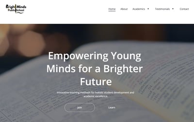 	Bright Minds School website in Vijayawada developed by Suvarna Visions