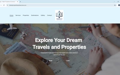 Tours and real estate website for Trident Properties in Vijayawada by Suvarna Visions