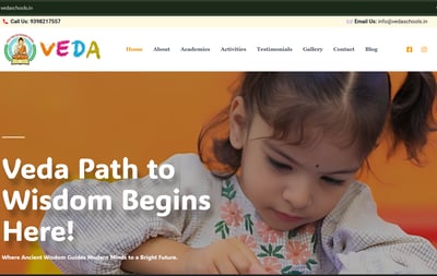 School website for Veda School in Vijayawada designed by Suvarna Visions