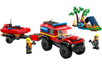 LEGO 4x4 Fire Truck with Rescue Boat NEW 2024