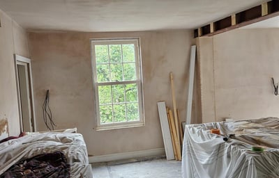 Professional plastering near Worcester for home renovation project by D and N Plastering