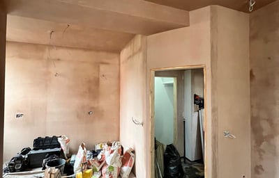 Plastering over old walls in Worcester home, top-quality skimming service by D and N.