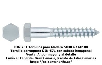 Tornillo Barraquero Madera Index DIN 571