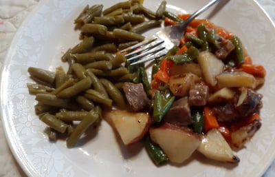 roast and green beans