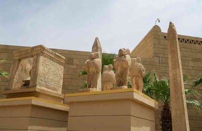 a group of statues of elephants and elephants