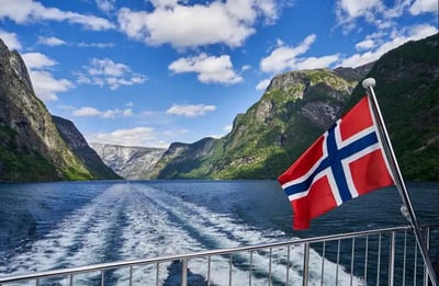 Norway boat on fjord