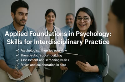 Students and allied health trainees participating in a hands-on psychology training session