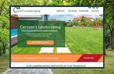 msmdigital landscaper website design north carolina