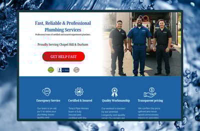 msmdigital plumber website design by digital marketing agency durham chapel hill raleigh nc