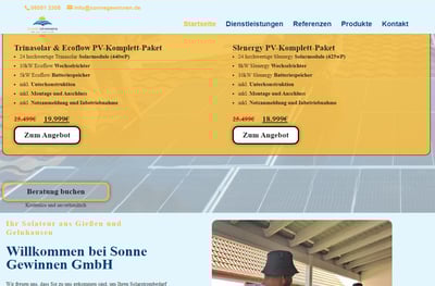 Website Sonne gewinnen