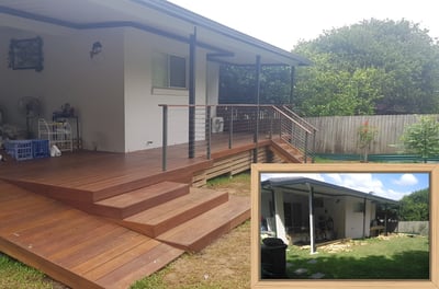 Spotted Gum deck with steps and ramp