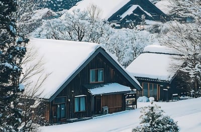 A beautiful House Covered In Snow