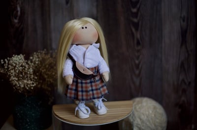 Handmade interior doll, Handmade fabric doll for girl, Birthday gift