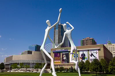 Dancers sculpture at the Denver Center for Performing Arts