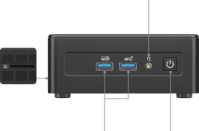 Geekom IT 15 Ulta 9 285H - Front Connectivity