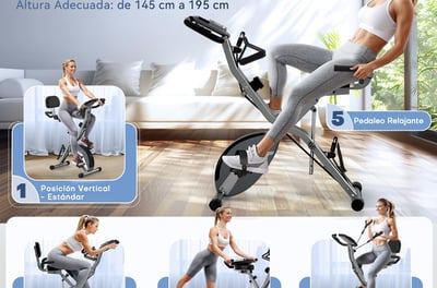 a woman is sitting on a stationary bike
