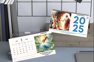un calendrier biblique bureau 
