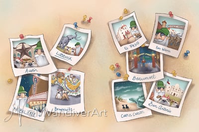 Illustrations from Semi Sam is a Trucker Man by New Orleans artist & illustrator Melissa Vandiver.