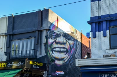 A portrait of the DJ Carl Cox by Lynch in St Kilda, Melbourne