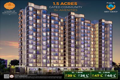 Night view elevation of 1 and 2 BHK flats in Panvel near Godrej City