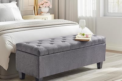 Gray Ottoman Storage for Small Space