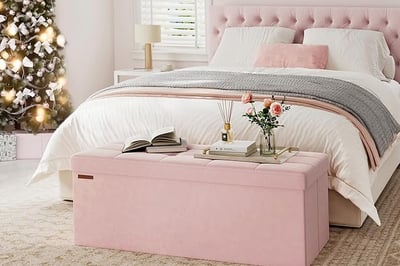 Pink Ottoman Storage for Small Spaces