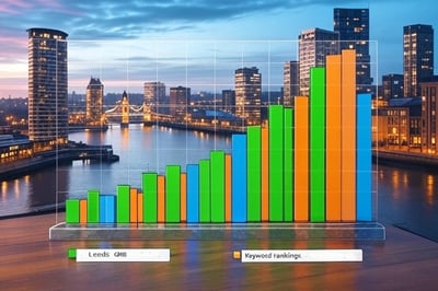 Graph showing SEO progress for Leeds garage, crafted by freelance consultant.