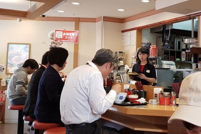Working class lunch dining in Nakau restaurant