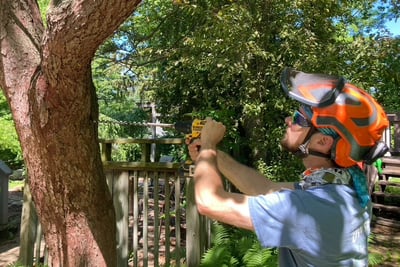 Ben installs a steel bracing system