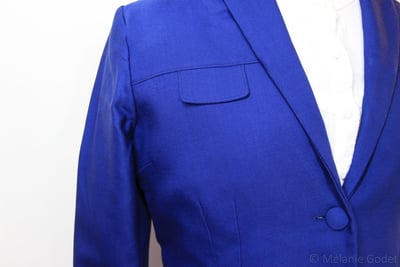 Détail poche et col tailleur. Inspiré d'un magazine de 1940.