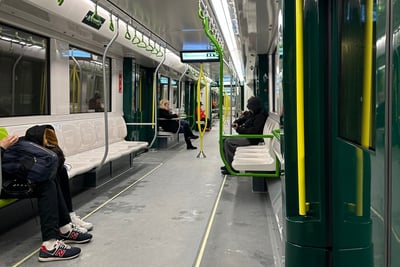 onboard a REM train