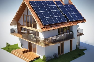 a house with a solar panel on the roof
