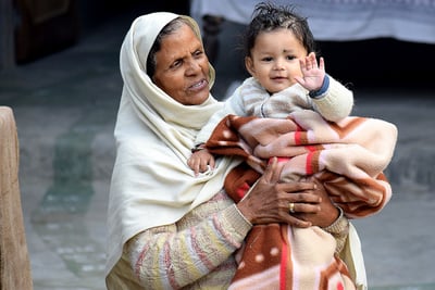 Grandmother and child.