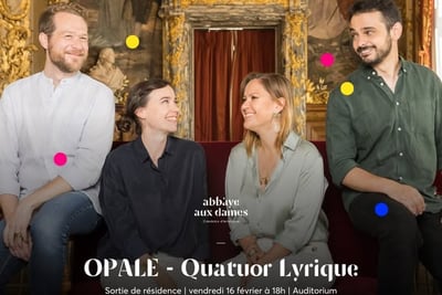 Photo du quatuor Opale prise à l'Opéra Comique