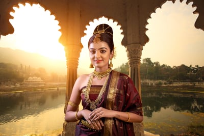 a woman in a traditional indian costume