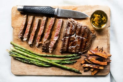 steak being prepared