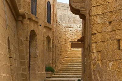 Narrow steps in Gozo's Citadel.