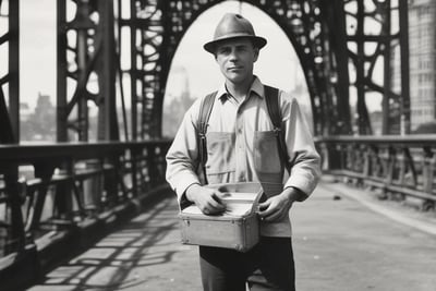 Handsome Granpa Davies taking a lunch break